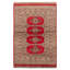 Tapis rouge en laine noué à la main de conception unique 3 pi 1 po x 4 pi 10 po nouvel âge Molly-Ann