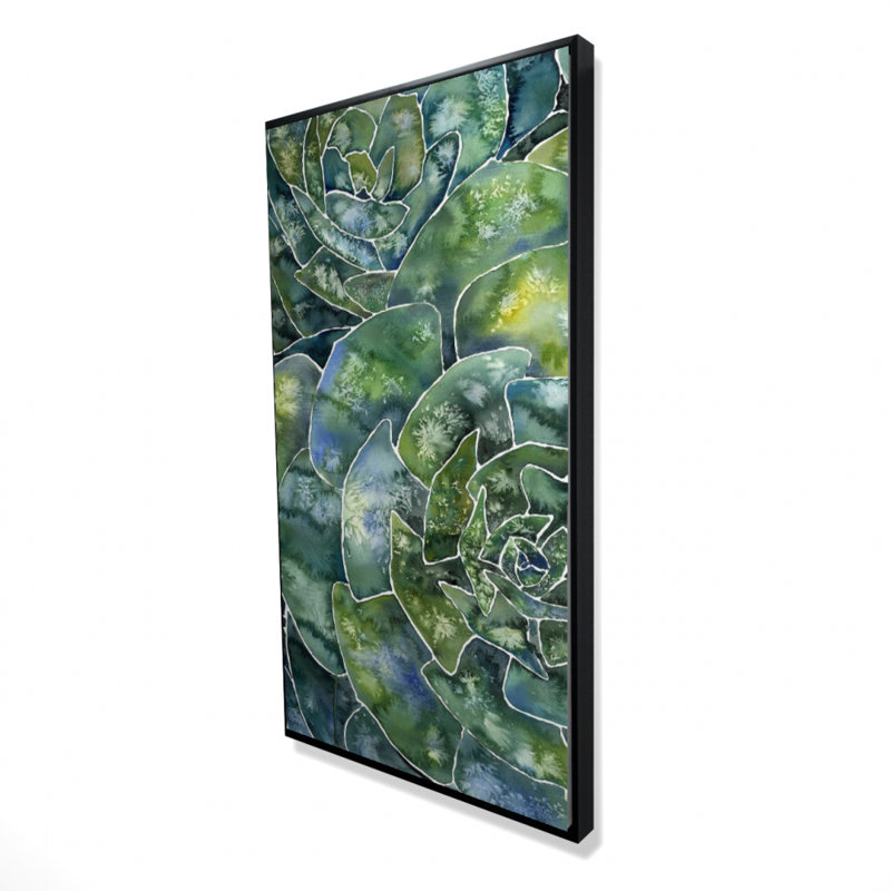 Reproduction abstraite de plantes grasses sur toile