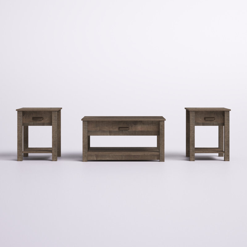 Lanarose 3 - Piece Living Room Table Set, Brown Oak
