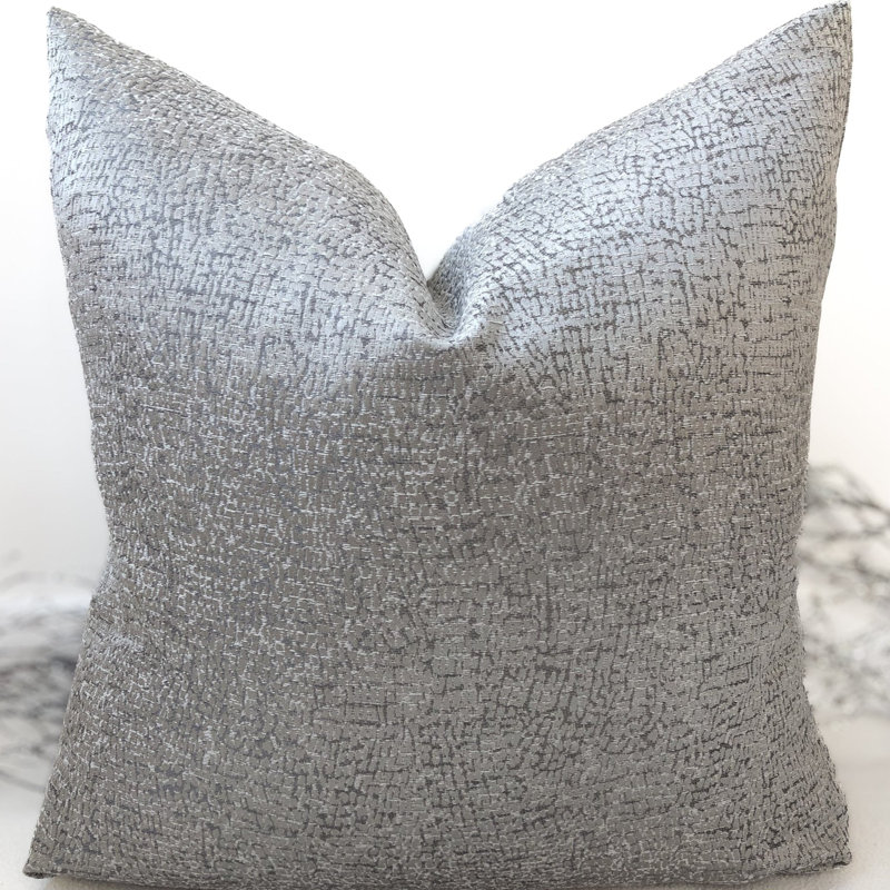 Abstract Silver Square Cushion Cover, Silver