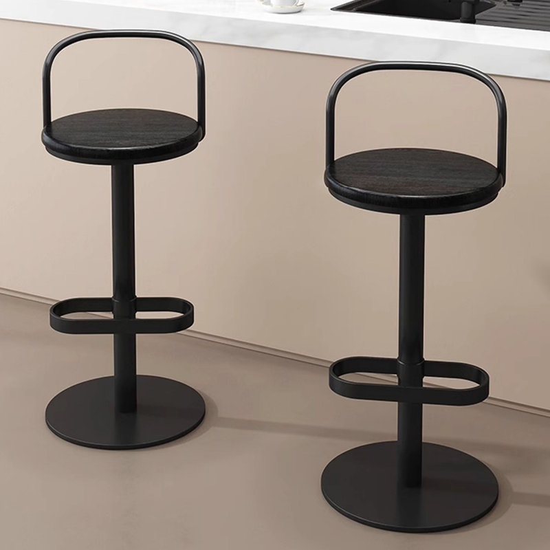 Chaise d'appoint noire à dossier solide (ensemble de 2), Noir, H 37,4 po x L 15,75 po x l 15,75 po