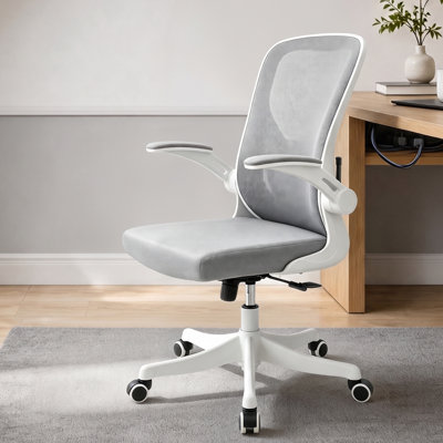 Fauteuil de bureau ergonomique en filet, capacité de charge de 250 lb à hauteur réglable avec accoudoirs relevables, fauteuil de travail inclinable à 90 ° -125 ° pour le bureau personnel