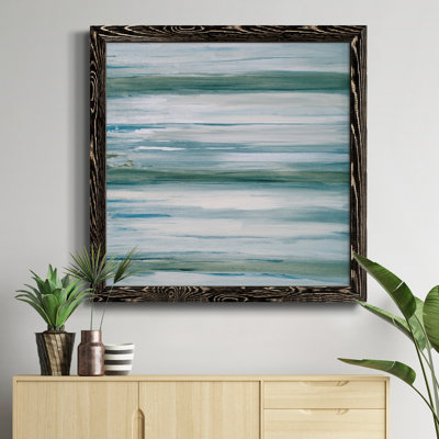 «Misty Lake», peinture sur toile encadrée
