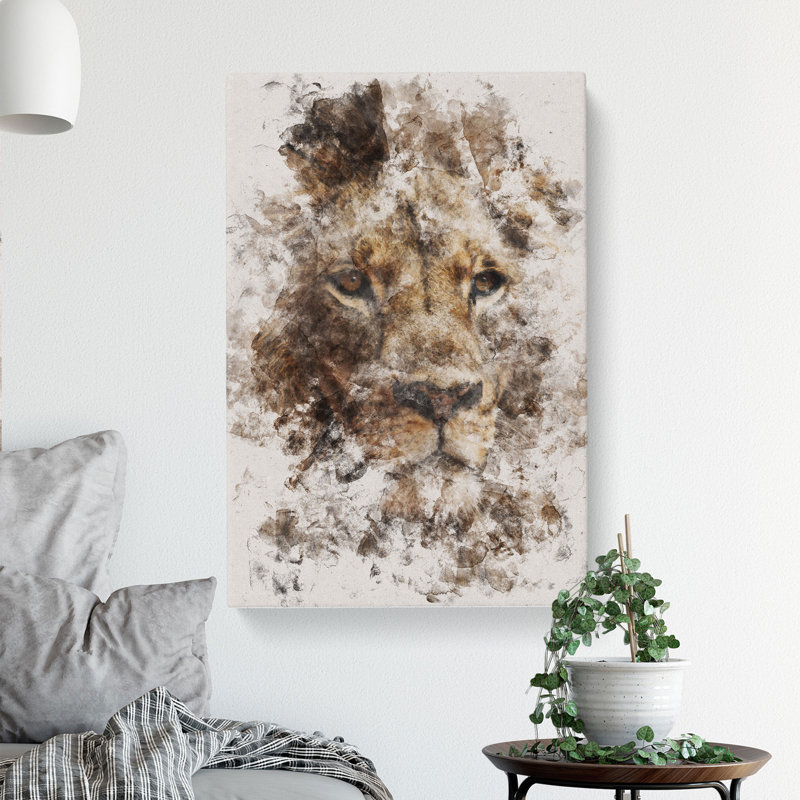 Face of a Lion - Wrapped Canvas, 76cm H x 50cm W x 3cm D
