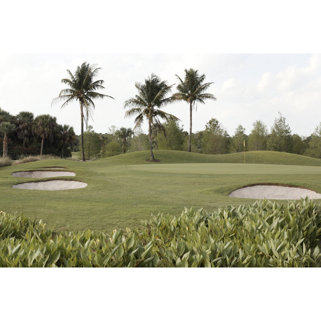 Leinwandbild Golfplatz mit Palmen und Bunkern von Matthew Ennis