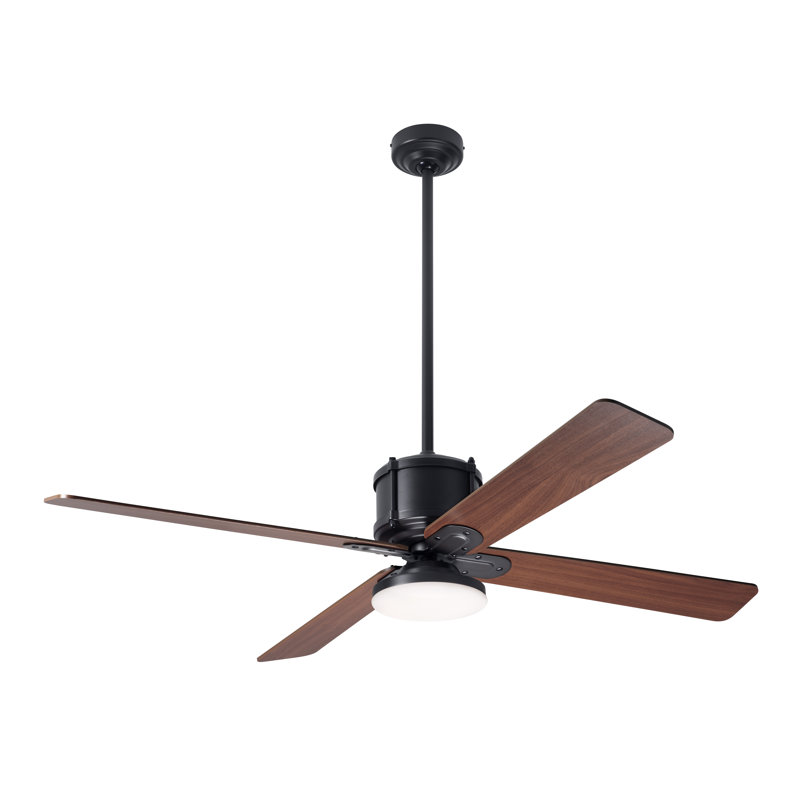 Industry 50'' Ceiling Fan with LED Lights, Dark Bronze, Mahogany, Wall/Remote Combo Control