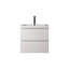  Meuble-lavabo flottant blanc minimaliste 24 po avec lavabo en résine intégré et tiroirs en U-221576893