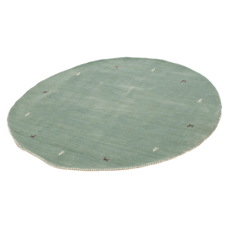 Tapis rond en laine bleu clair One-of-a-Kind 4 pi 11 po x 4 pi 11 po New Age