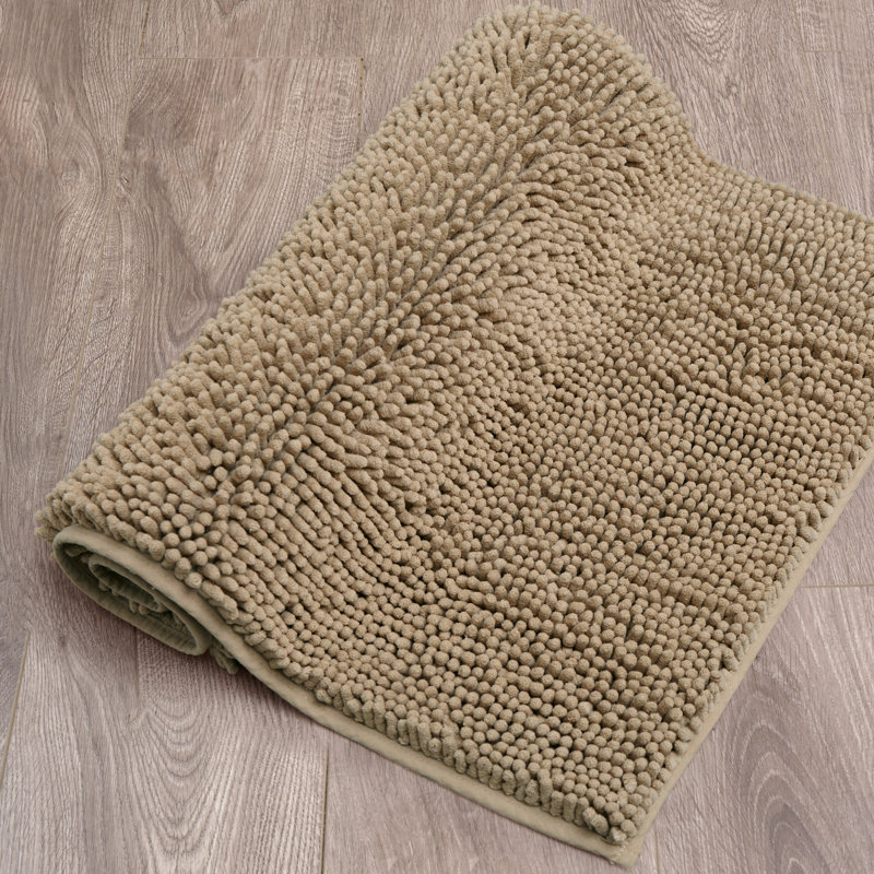 Wayfair Basics® Aguon 2 Piece Plush Bath Rug Set, Linen