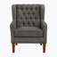 Fauteuil d'appoint moderne et contemporain Iris de 30 po avec revêtement en tissu texturé, dossier à oreilles capitonné, pieds en bois massif brun-238166223