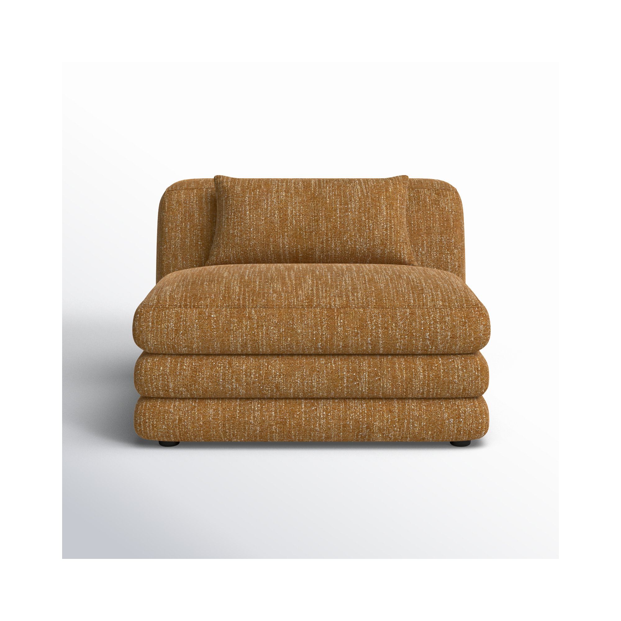 Donia Upholstered Slipper Chair, Amber Glow Mustard Tweed