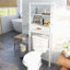 Armoire de rangement au-dessus de la toilette blanche avec un tiroir et 2 tablettes pour salle de bain
