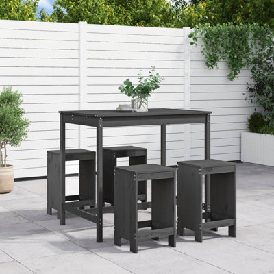 Ayano Brayden Studio Bar Set with Wood Frame and Solid Wood Outer Material