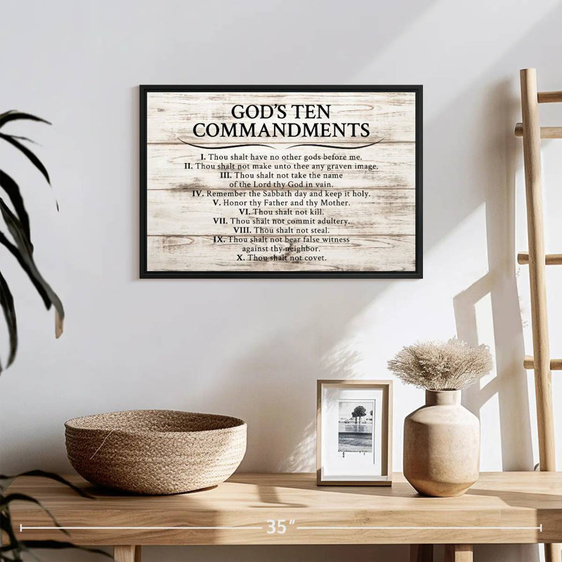 Adella God's Ten Commandments, 13" H x 19" W