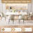 78.97" Modern Rectangle Cream White Dining Table Set with 8 Chairs for Kitchen, Bar, Living Room-1663940017-1663806311