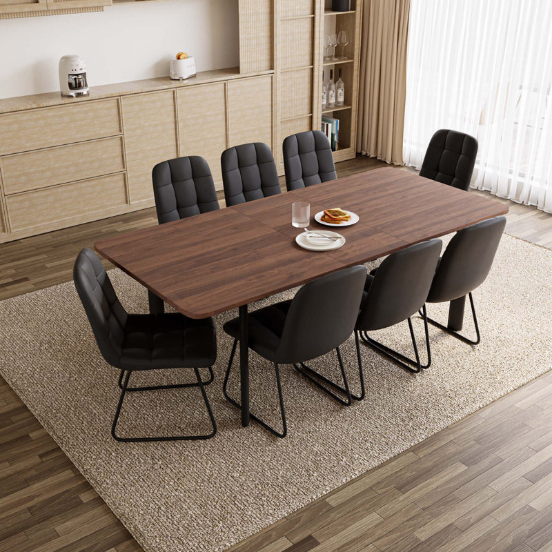 6 -Person Drop Leaf Dining Set, Black