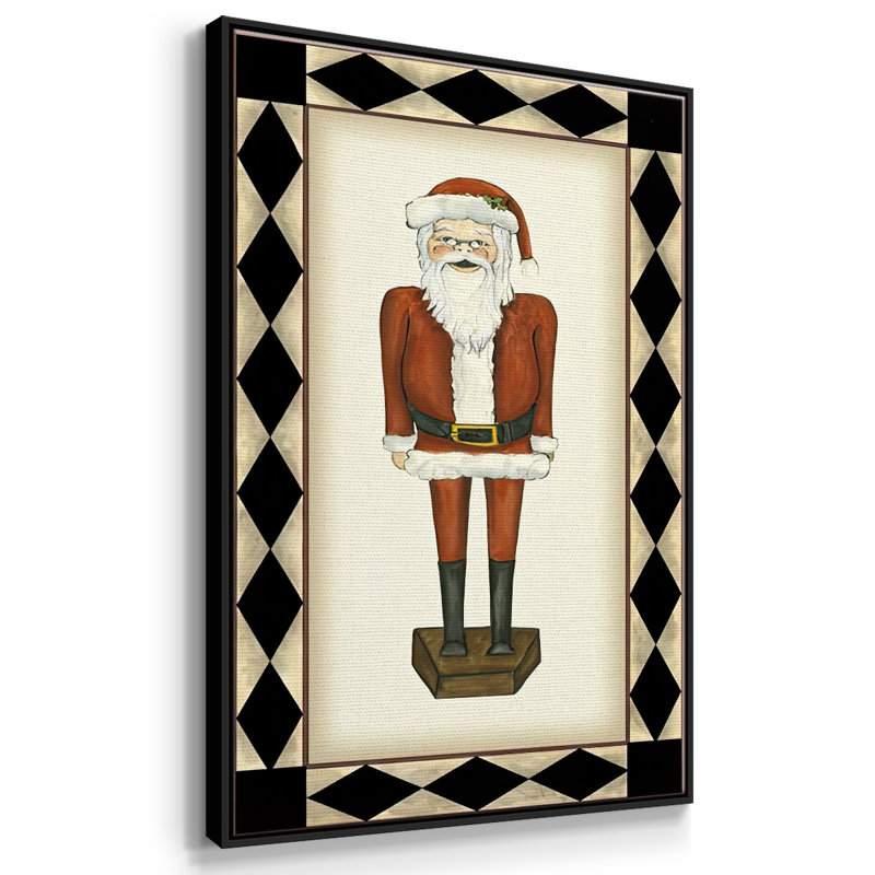Père Noël joyeux, Noir, H 25 po x l 17 po x P 1,5 po