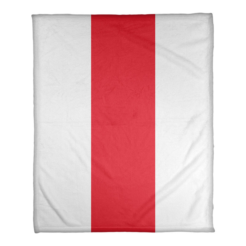Jeté polaire de cleveland baseball, l 60 po x L 80 po, Blanc / rouge, Baseball Cleveland