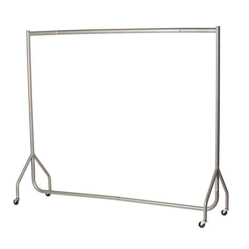180cm Long x 150cm Tall Heavy Duty Rolling Clothes Rail Garment Storage Rack Silver