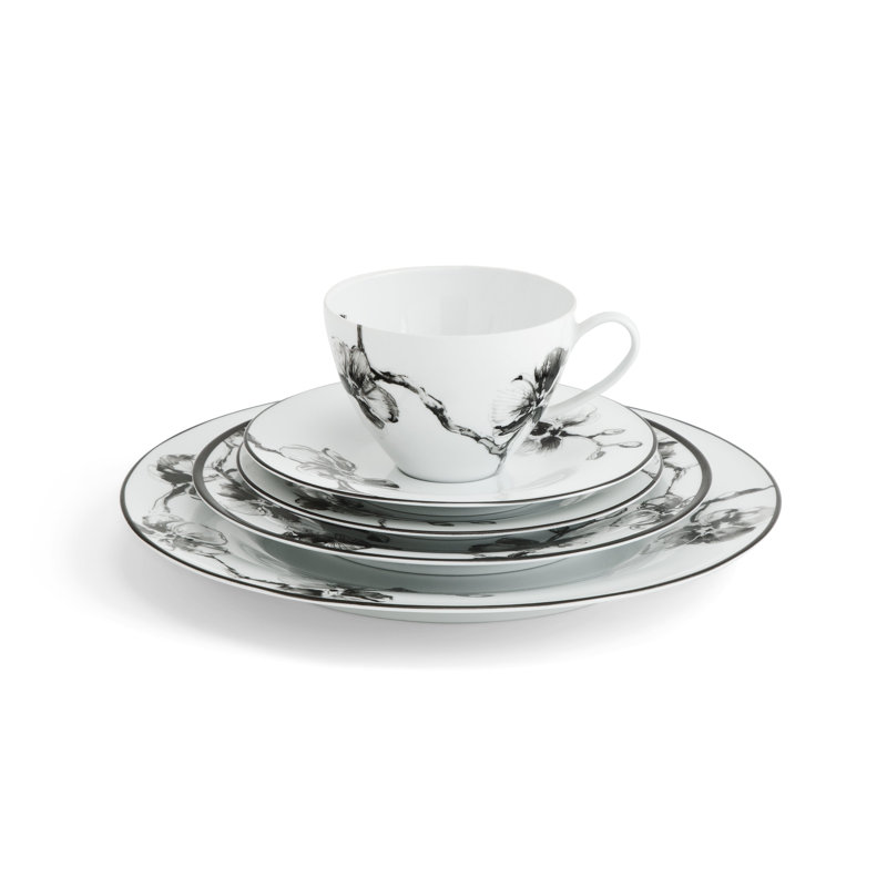 Black Orchid Handmade Porcelain Dinnerware Set