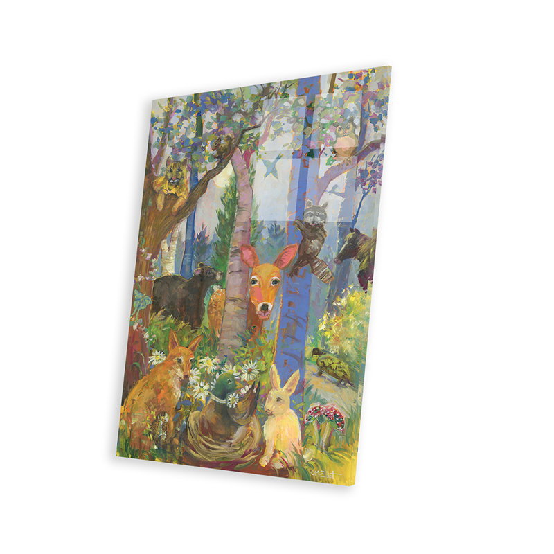 Animaux de la forêt, impression sur verre acrylique