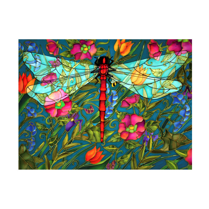 Art mural sur toile tendue - Holly Carr «Red Dragonfly», décoration murale pour le salon, la chambre à coucher ou le bureau - 24 x 32