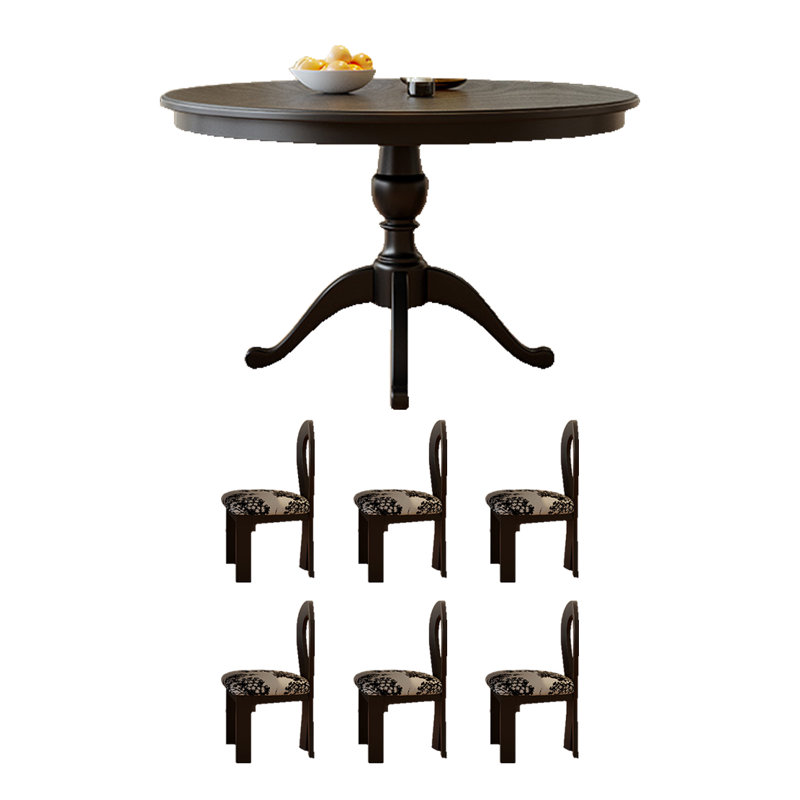 Table de salle à manger ronde en bois de frêne massif, H 29,92 po x L 39,37 po x l 39,37 po