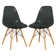 Dubuque Dining Side Chair with Metal Eiffel Base Design and Beech Wood Legs