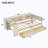 Wood Platform Bed with Storage Shelves, Drawers, Charging Station-723121477-724436196