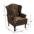 Duward Cranberry Linen Upholstered Wingback Accent Chair with Rolled Arm and Solid Wood Leg-1435105084