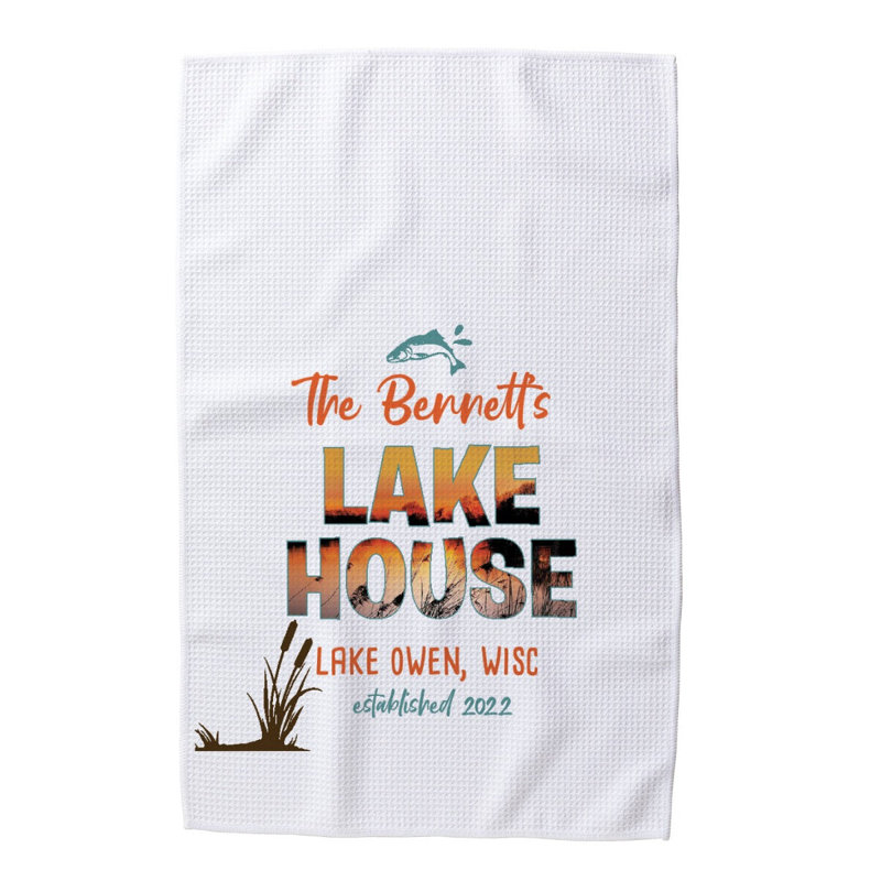 Serviette de thé personnalisable Lake House, Yes