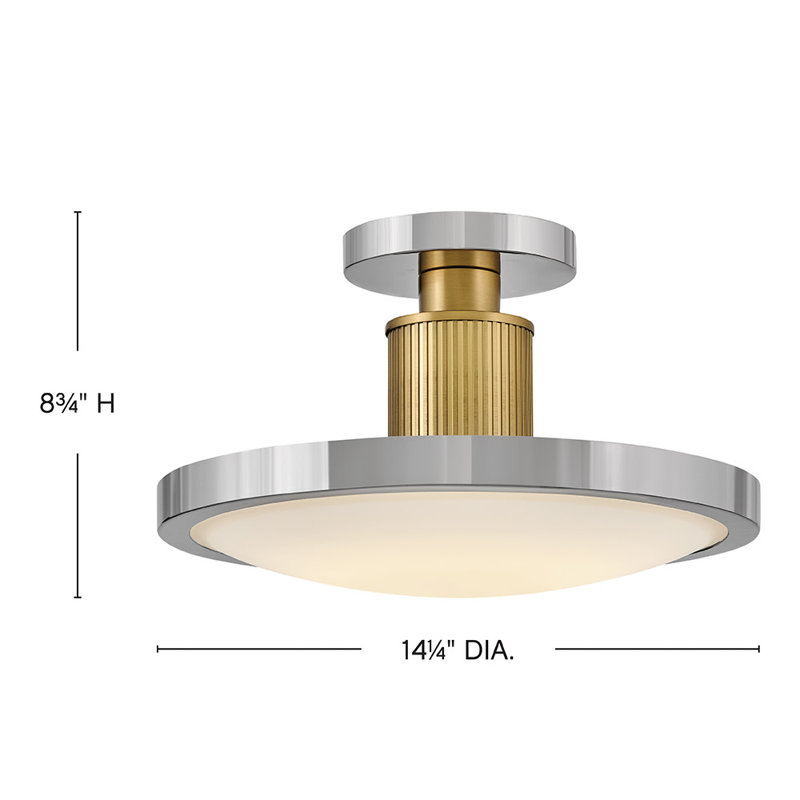 Hinkley Kieran Semi Flush Mount, Polished Nickel/Lacquered Brass