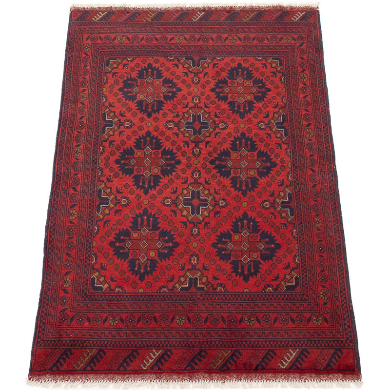Tapis de zone en laine rouge 3 pi 3 po x 4 pi 9 po à la main one-of-kind-noué la 2010s esari turque Alarick