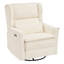 Fauteuil inclinable pivotant Veya surdimensionné, 66 cm (26 po) extra large, avec appui-tête réglable, revêtement en chenille, double coussin et porte-gobelet, blanc-361874840