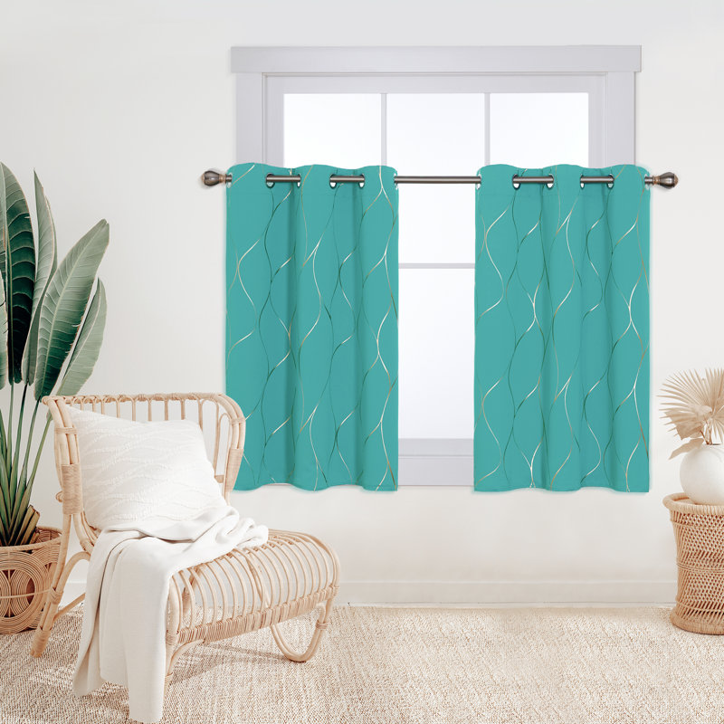 Boulus Room Darkening Curtain Panel Pair, Turquoise, 42" W x 54" L