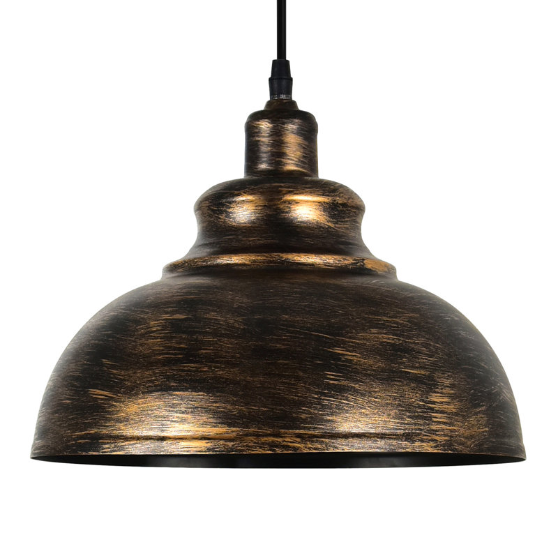 Luminaire suspendu en cuivre antique 11 po Tinsley - Éclairage rustique en métal à 1 lumière pour îlot de ferme, luminaire suspendu industriel rétro pour cuisine, salle à manger, bar