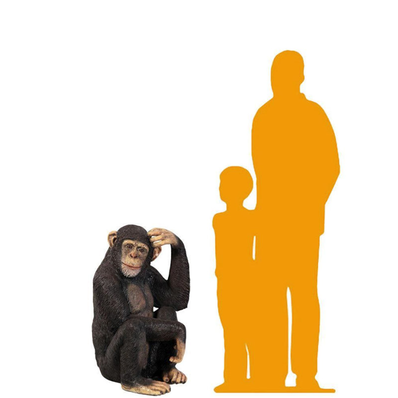 Statue de singe chimpanzé assis en taille réelle