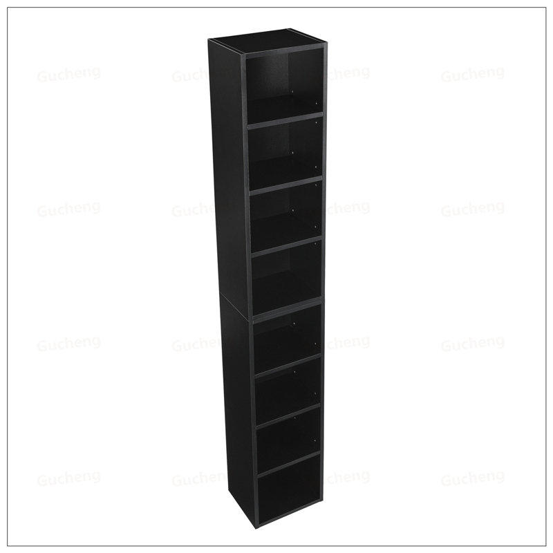 Étagère multimédia à 8 niveaux avec tablettes réglables, bibliothèque multifonctionnelle à deux étages pour le bureau à domicile, solution de rangement durable et peu encombrante
