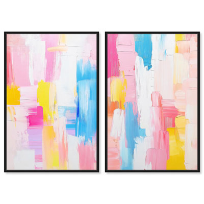 Joyful Abstracts Set Canvas Set of 2 Maximalist Art by Art Remedy