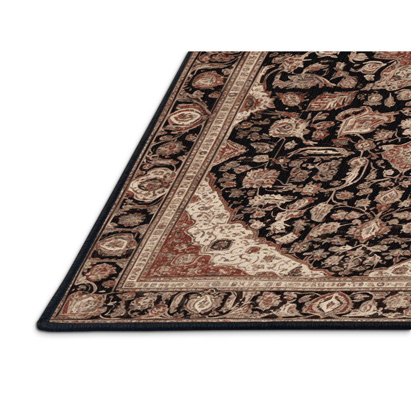 Tapis brun lavable à la machine, Rectangle 5 pi x 7 pi