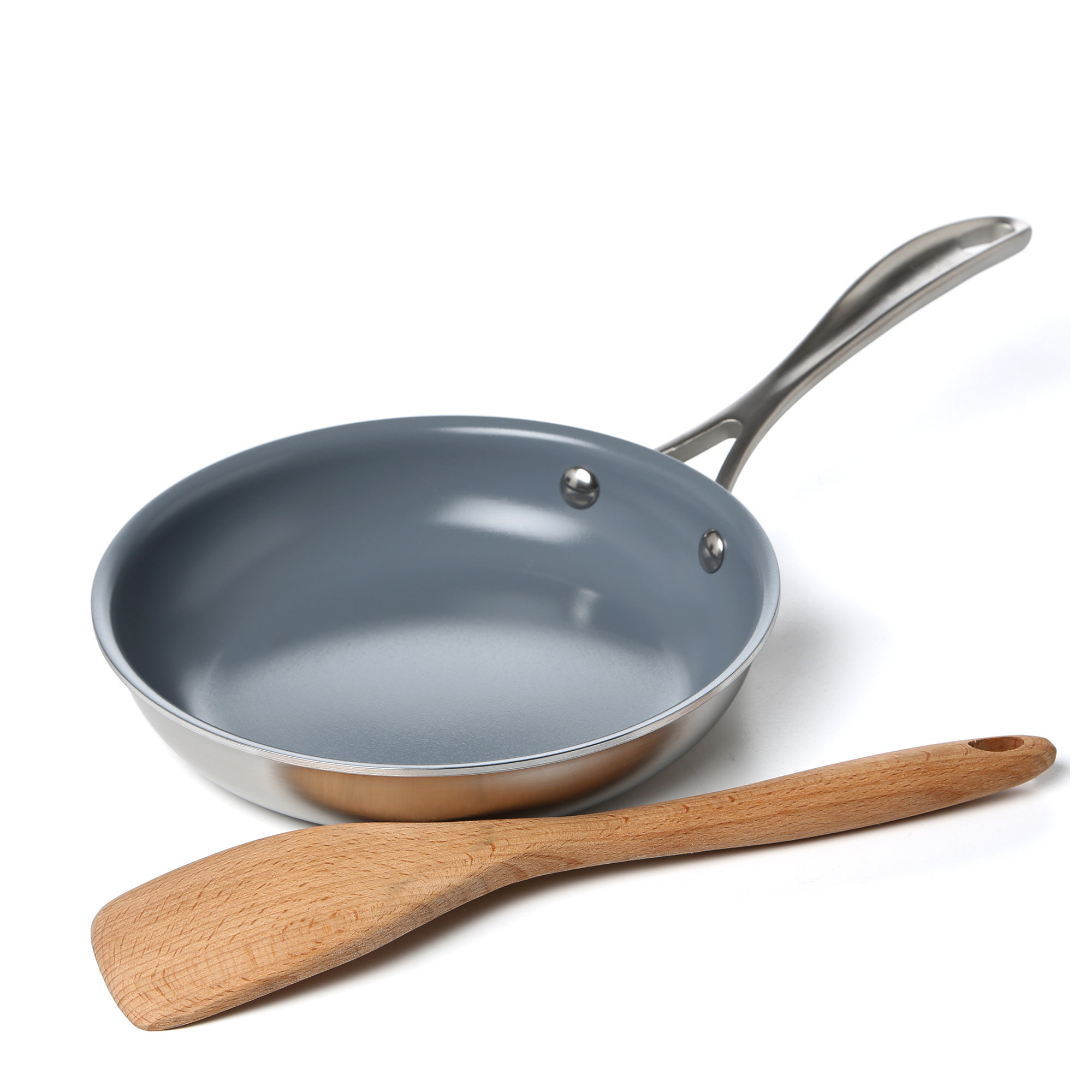 ZWILLING Spirit 3-ply Stainless Steel Ceramic Nonstick Fry Pan, 8" Diameter