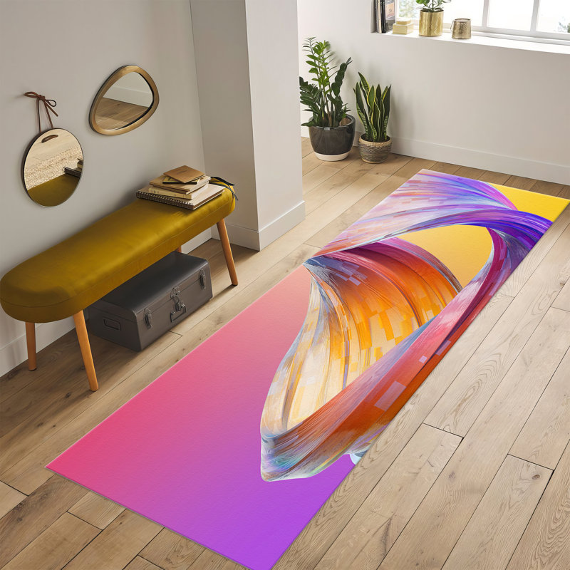 Chic and Modern Geometric Designed Non-Woven Thin Type Printed Rug Ideal for Living Room and Office Spaces