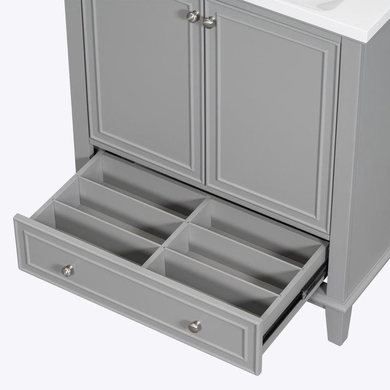 Base de meuble-lavabo simple 29,5 po seulement, Gris