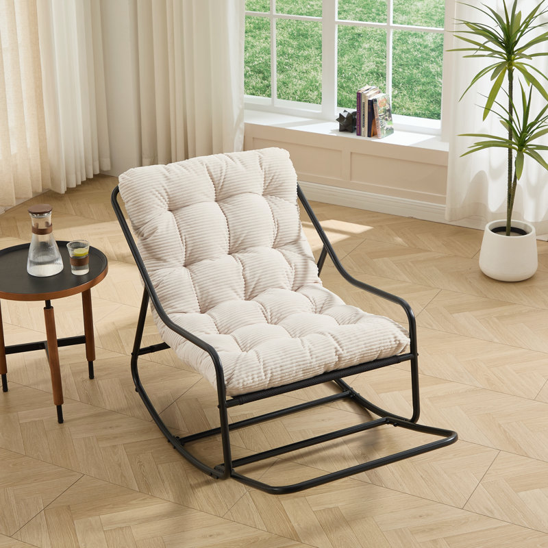 Chaise berçante, coussin confortable, Blanc
