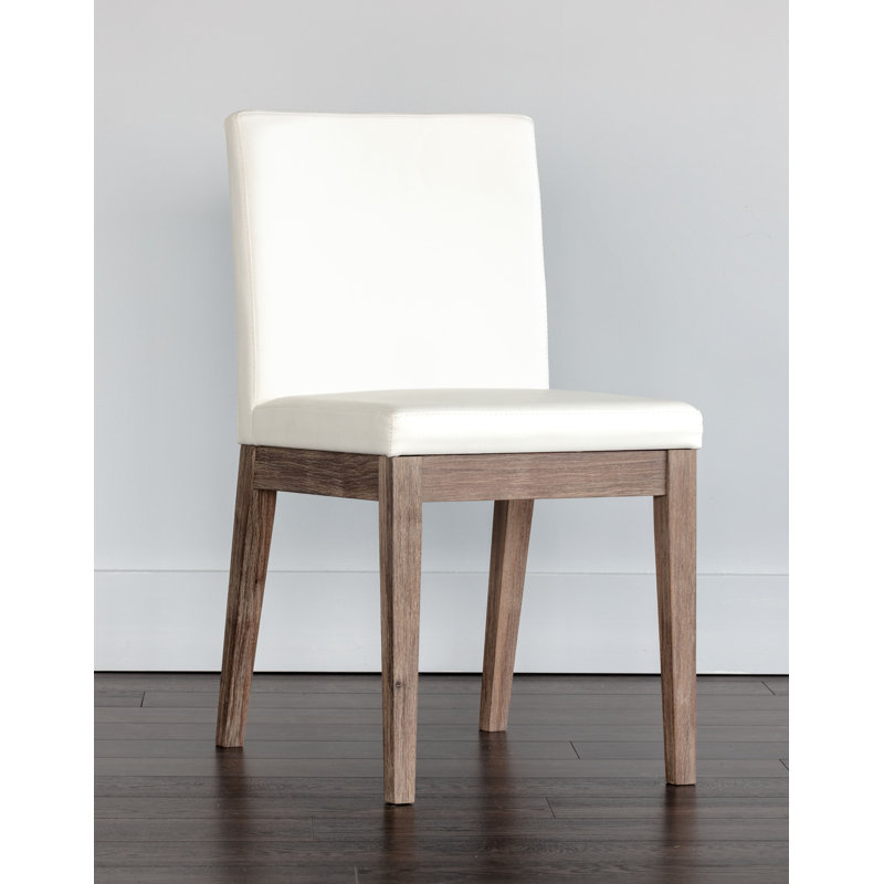 Branson Upholstered Dining Chair, White Faux Leather