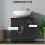 Armoire de rangement à piédestal, lavabo de salle de bain avec 2 portes de grange et tablette réglable (sans lavabo)
