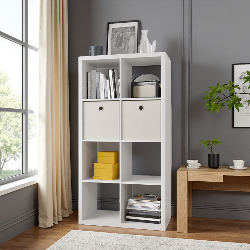 Smart Cube 8-Cube Organizer Storage With Opened Back Shelves,2 X 4 Cube Bookcase Book Shleves For Home