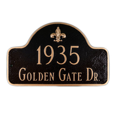 Fleur de Lis 2-Line Lawn Address Sign