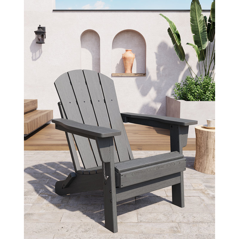 Wood Outdoor Adirondack Chair, Grey