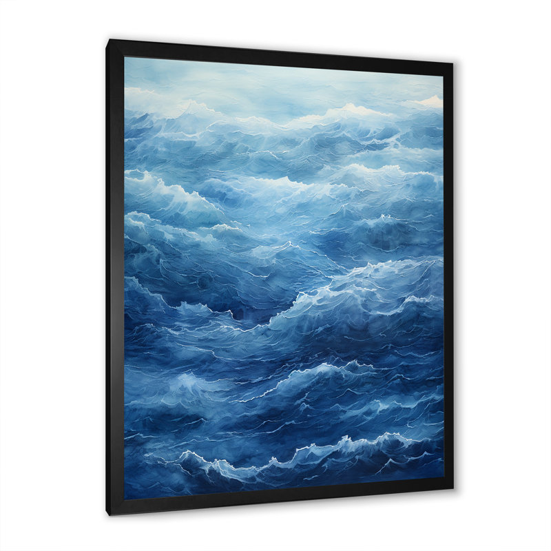 «Coastal Wave dénouant l'horizon I» sur toile, Cadre photo noir, H 32 po x l 16 po x P 1 po